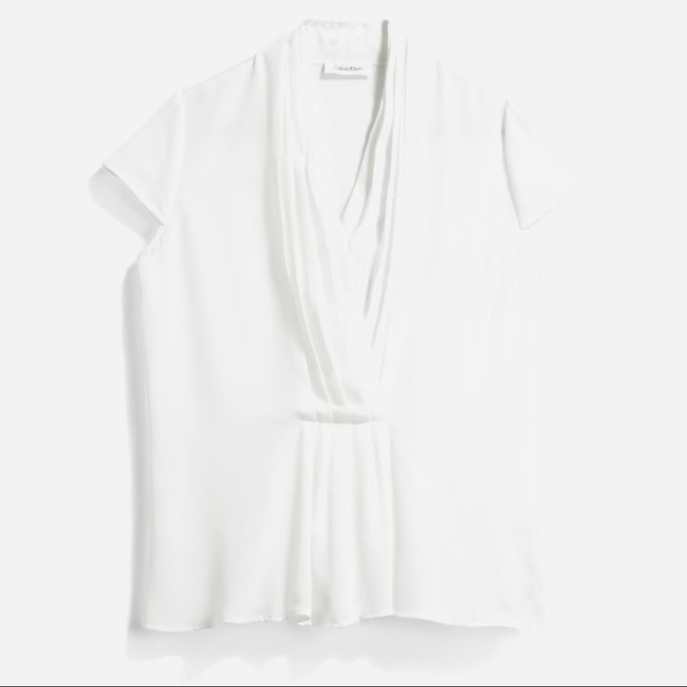 NWOT Calvin Klein Suit Separates Size M Adalina Pleat Detail Blouse